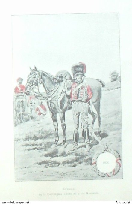 Officier d'élite du 4ème de Hussards en 1807 signé Maurice Orange