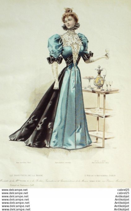 Gravure Mode Le Moniteur 1896 # 52 (Old Fashion plate)