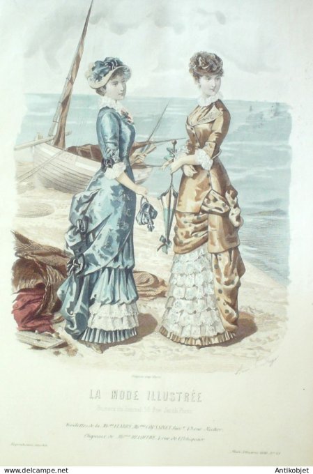 Gravure Mode illustree 1880 # 29 (Old Fashion plate)
