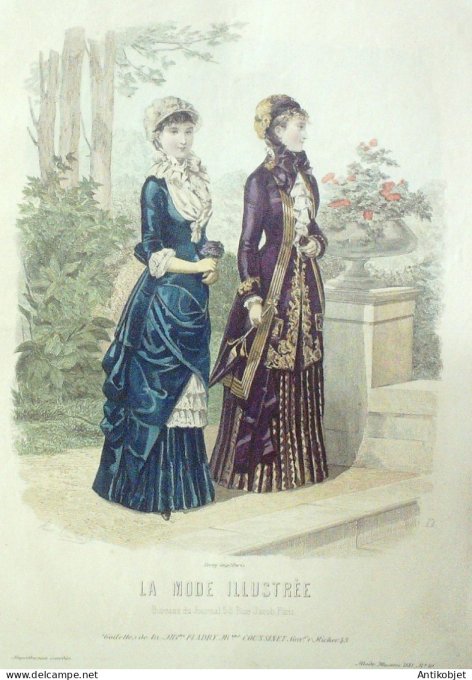 Gravure Mode illustree 1881 # 10 (Old Fashion plate)