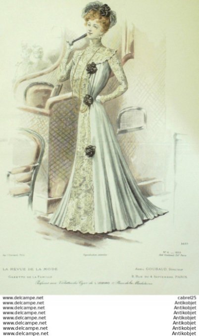 Gravure Mode La Gazette 1899 # 06 (Old Fashion plate)