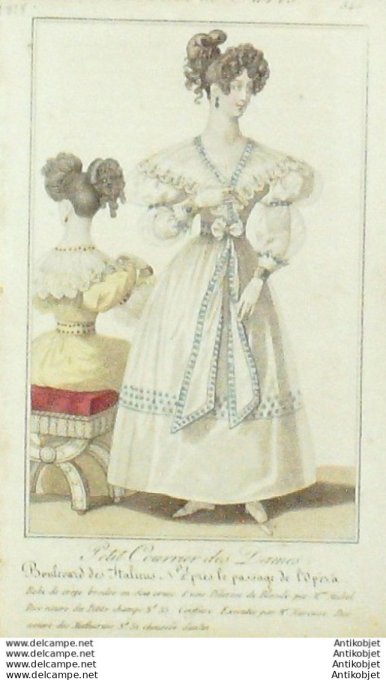 Gravure Mode Courrier des Dames 1826 #  540 (eau forte old Fashion plate)