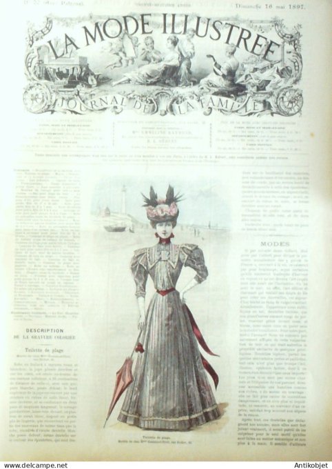 La Mode illustrée journal 1897 n° 20 Toilette de plage