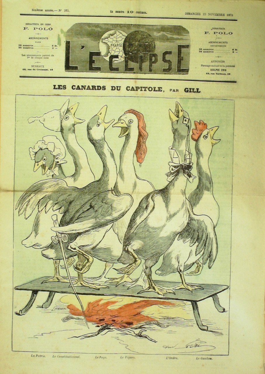L'ECLIPSE-1873/265-LES CANARDS du CAPITOLE-André GILL
