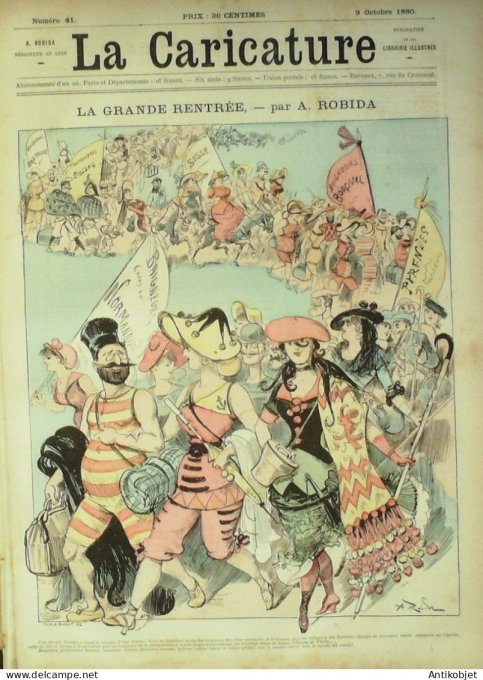 La Caricature 1880 #  41 Grande rentrée Robida Draner La Jodrelle Quidam