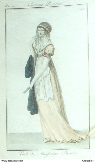 Costume Parisien 1804 an 12 # 541 (eau forte) Robe mousseline