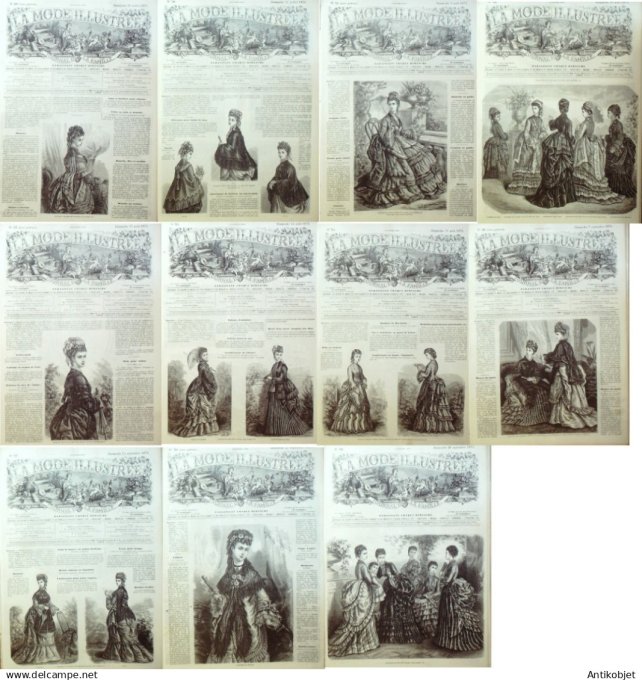 Mode illustree  1873 Lot de 11 journaux