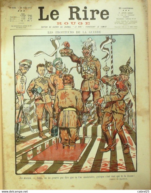 Le Rire Rouge 1918 n°195 Jeanniot Névil Jodelet Roubille Jouenne