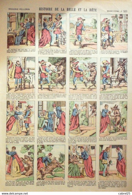 Histoire  de La Belle & La Bete (Pellerin d'epinal)