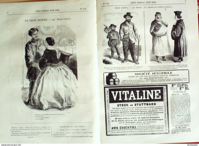Petit journal pour Rire 1858 # 138 Menus propos Maritimes Riou