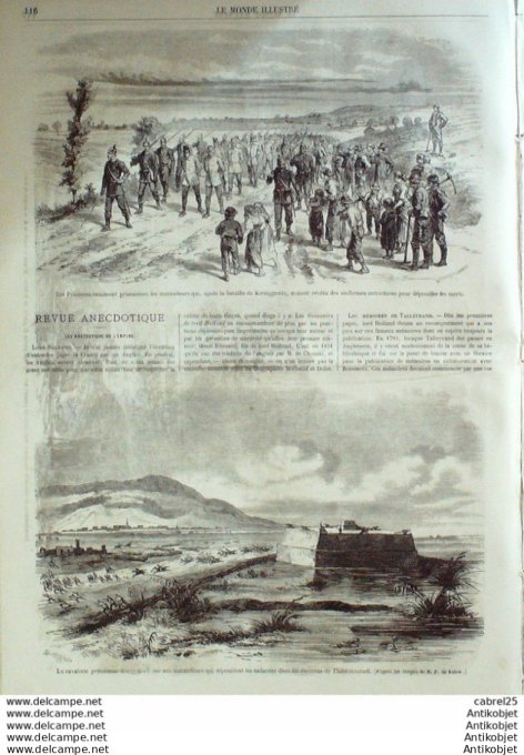 Le Monde illustré 1866 n°489 Tchéquiee Theredienstadt Boheme Autriche Prague Itamie Verone Vicence