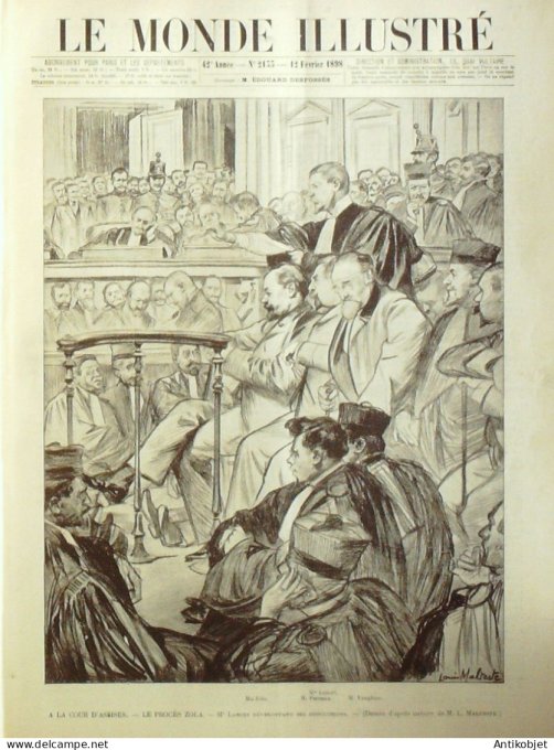 Le Monde illustré 1898 n°2133 Affaire Zola Mali Tombouctou Lacs Takadji Faguidine Espagne Salamanque