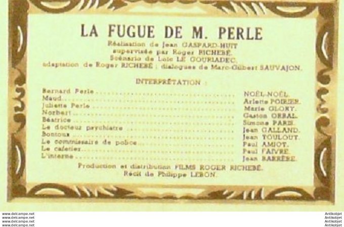 La Fugue De Mr Perle noël noël Arlette Poirier Paul Faivre