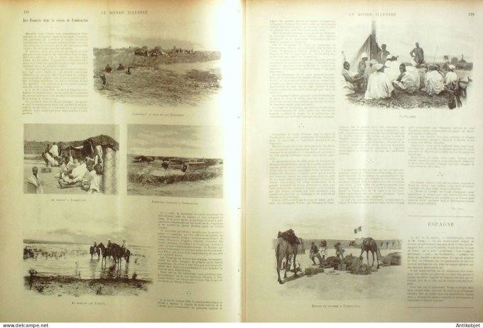 Le Monde illustré 1898 n°2133 Affaire Zola Mali Tombouctou Lacs Takadji Faguidine Espagne Salamanque