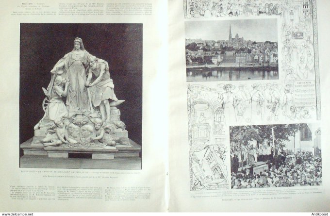 Le Monde illustré 1890 n°1747 Solesmes (59) Rép.Tchèque Prague Karlsbruecke