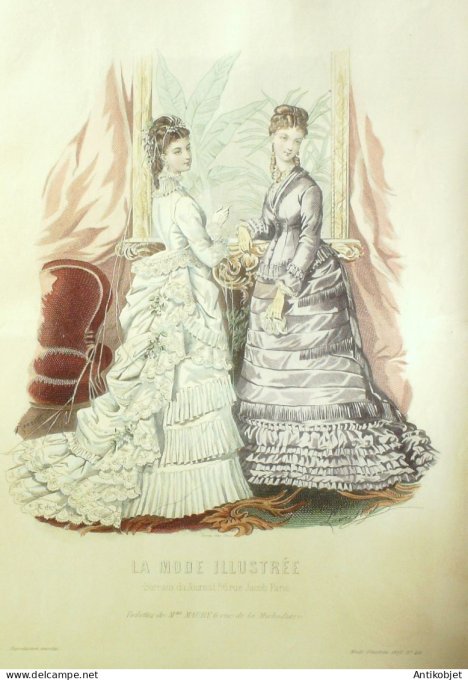 Gravure Mode illustree 1875 # 40 (Old Fashion plate)