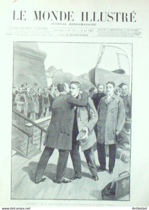 Le Monde illustré 1890 n°1733 Douvres Montmartre réservoirs Cuba Havane Eyraud arrêté