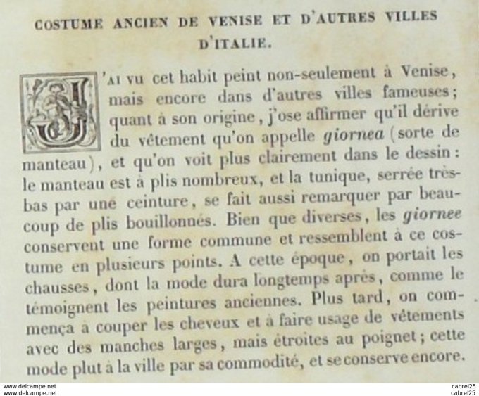 Italie VENISE Habitant vénitien 1859