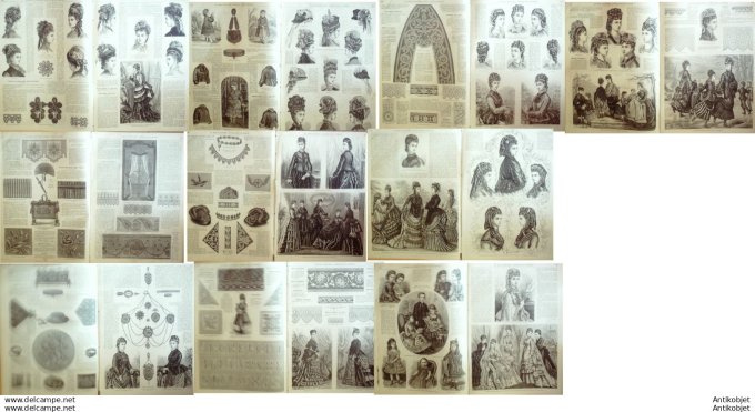 Mode illustree 1874 Lot de 10 journaux