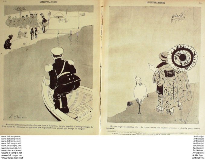 L'Assiette au beurre 1909 # 433 Le standart vaisseau fantome Ostoya