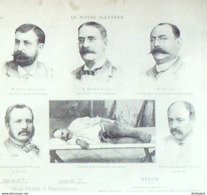 Le Monde illustré 1890 n°1733 Douvres Montmartre réservoirs Cuba Havane Eyraud arrêté