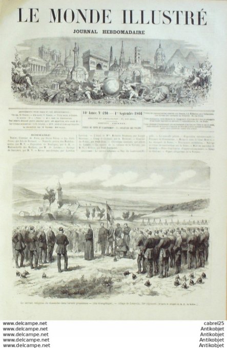 Le Monde illustré 1866 n°490 Algérie Constantine Bisk'ra Batna Boulogne-sur-mer (62) Suresnes (92)