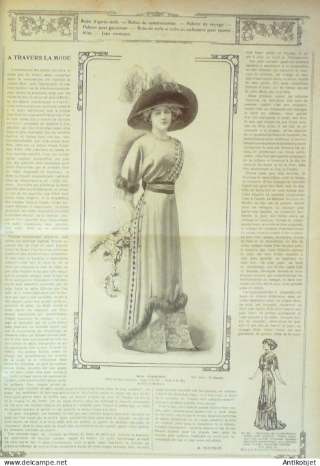 La Mode illustrée journal 1911 n° 05 Toilettes Costumes Passementerie