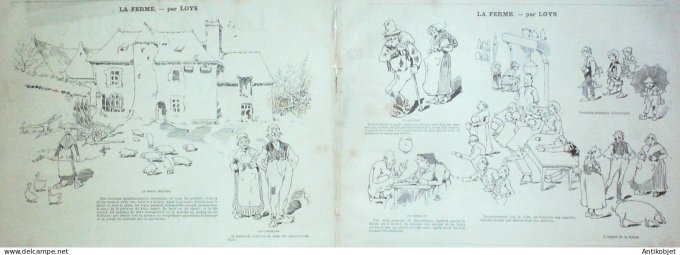 La Caricature 1882 #141 En chasse Draner la ferme Loys Tinant enquête de civilisation en Europe