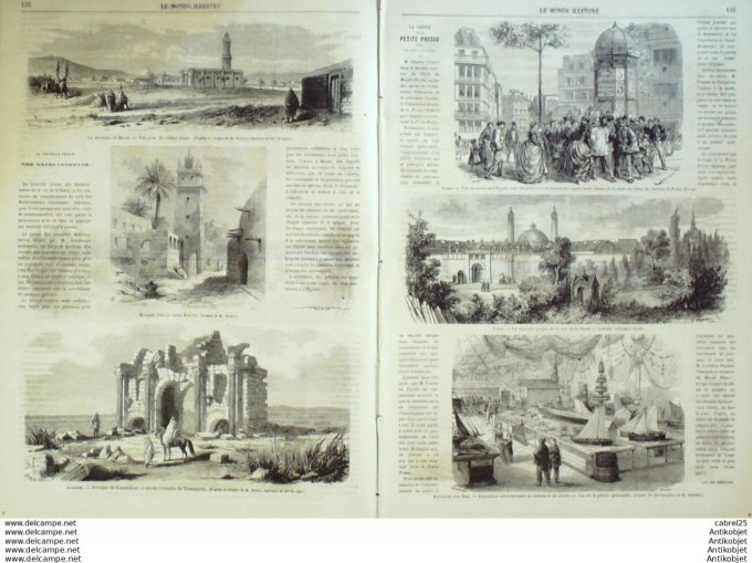 Le Monde illustré 1866 n°490 Algérie Constantine Bisk'ra Batna Boulogne-sur-mer (62) Suresnes (92)