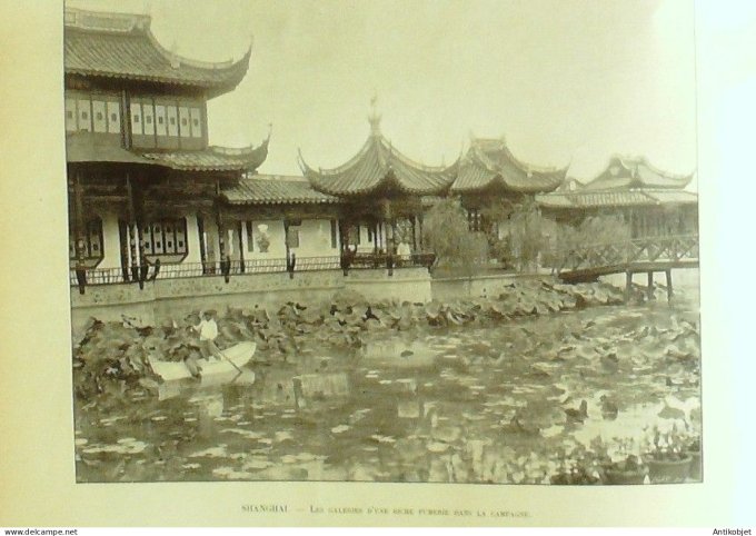 Le Monde illustré 1900 n°2250 Chine Shangaï Opium fumeurs  Allemagne famille Impériale Mihaly Munkac