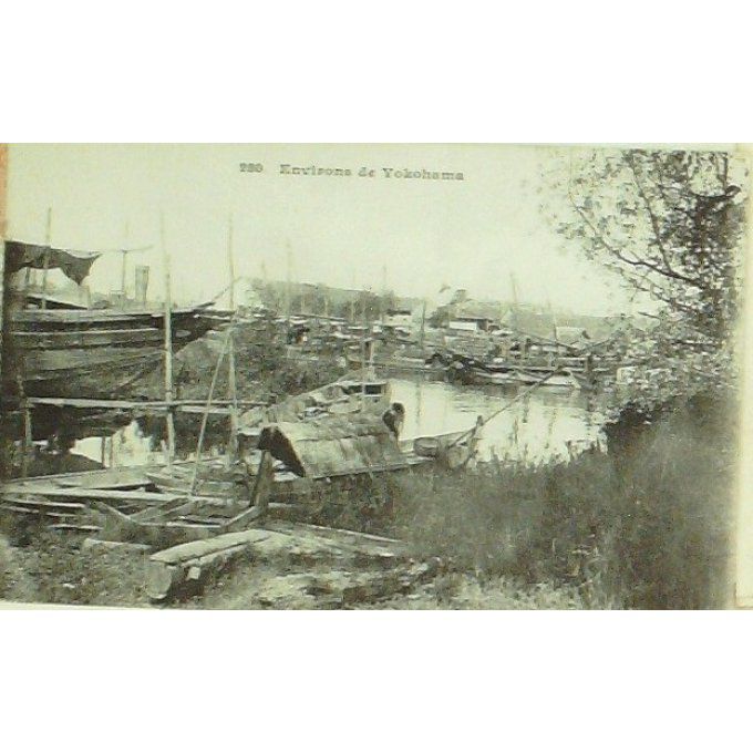 Cpa Japon Yokohama Ambarcations 1906