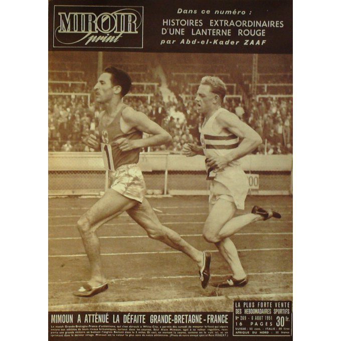 Miroir Sprint 1951 n° 269 6/8 MIMOUN KOBLET TOUR SUISSE BLIOCH BERNARDO JANY BOITEU