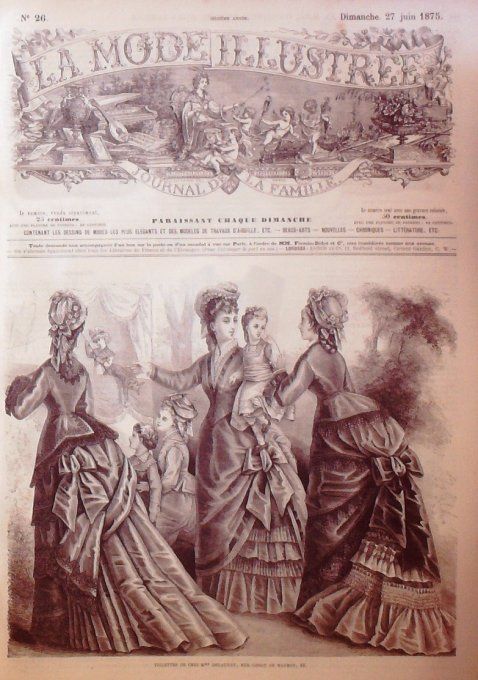Journal Mode illustrée 1875 # 26 Toilettes de fêtes