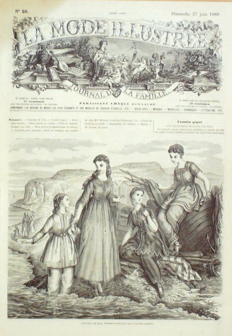 Journal Mode illustrée 1869 # 26 Costumes de bains de mer
