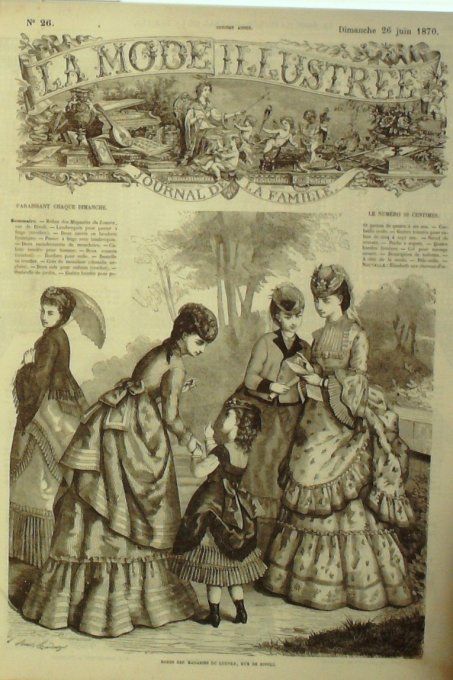 Journal Mode illustrée 1870 # 26 Robes de promenade