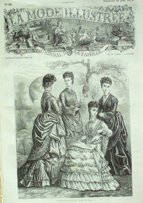 Journal Mode illustrée 1874 # 26 Toilettes d'été