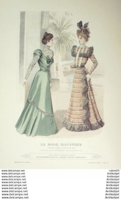 Gravure Mode illustree 1898 # 38 (Old Fashion plate) rare