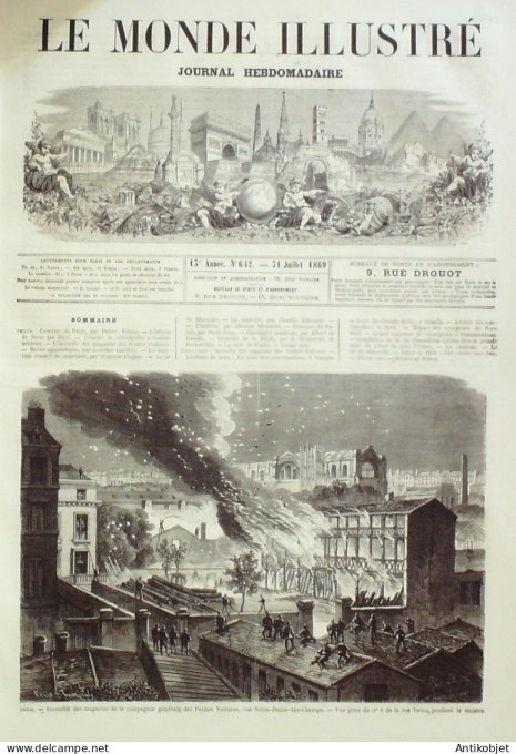 Le Monde illustré 1869 n°642 Egypte Port Saîd Fontainebleau (77) Vélocipède Marseille (13)