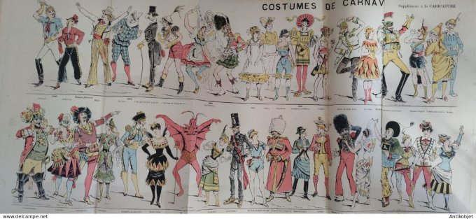 La Caricature 1885 #267 Costumes de Carnaval Draner