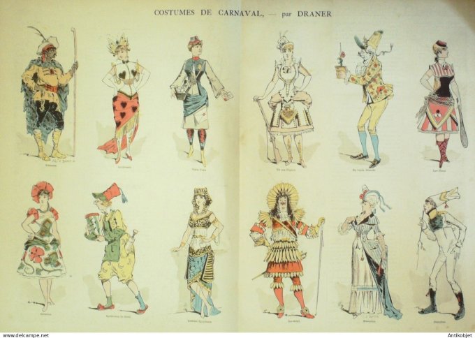 La Caricature 1885 #267 Costumes de Carnaval Draner