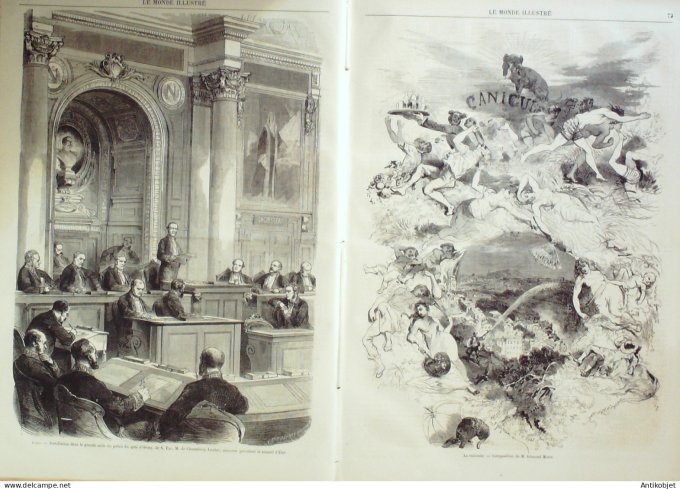 Le Monde illustré 1869 n°642 Egypte Port Saîd Fontainebleau (77) Vélocipède Marseille (13)