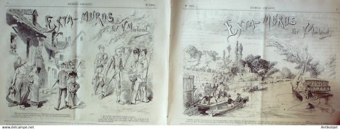Le Journal Amusant 1884 # 1455 Ramasseuse de champignons par Leonce Petit