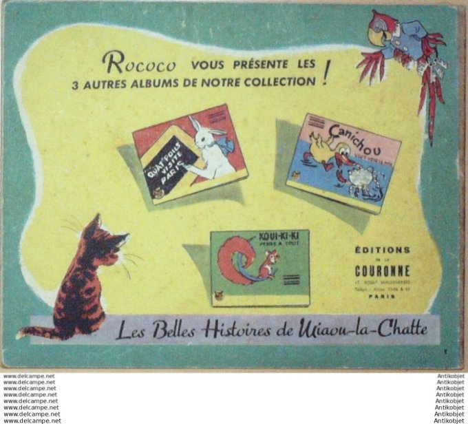 Miaou la chatte Quatre Rococo concierge du Zoo(Trubert Oncle Pipe) Eo 1947