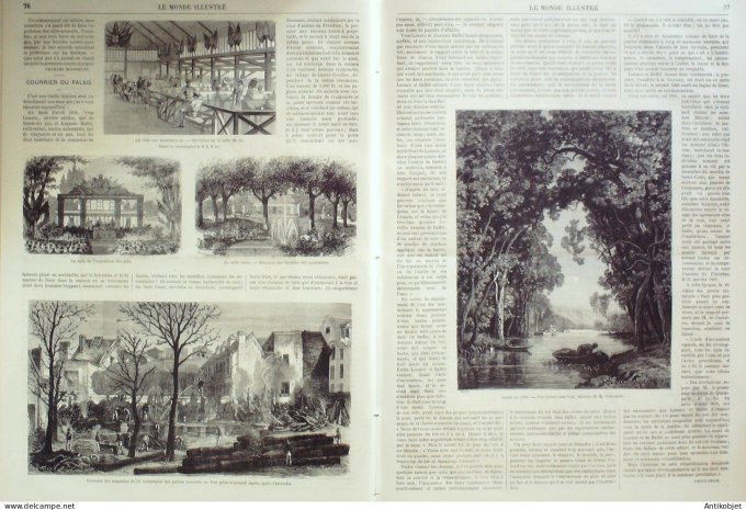 Le Monde illustré 1869 n°642 Egypte Port Saîd Fontainebleau (77) Vélocipède Marseille (13)