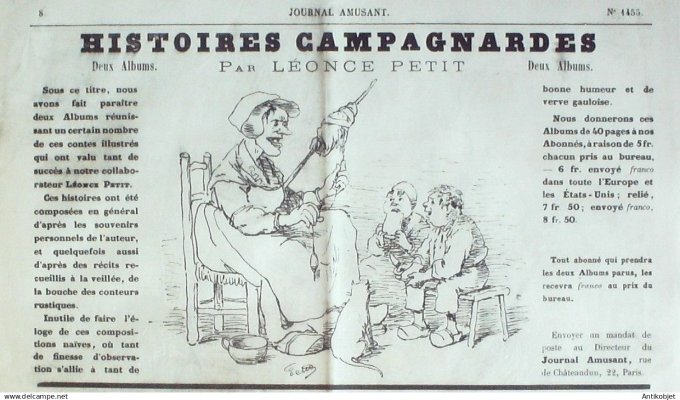Le Journal Amusant 1884 # 1455 Ramasseuse de champignons par Leonce Petit