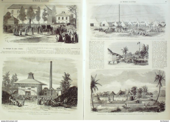 Le Monde illustré 1869 n°642 Egypte Port Saîd Fontainebleau (77) Vélocipède Marseille (13)