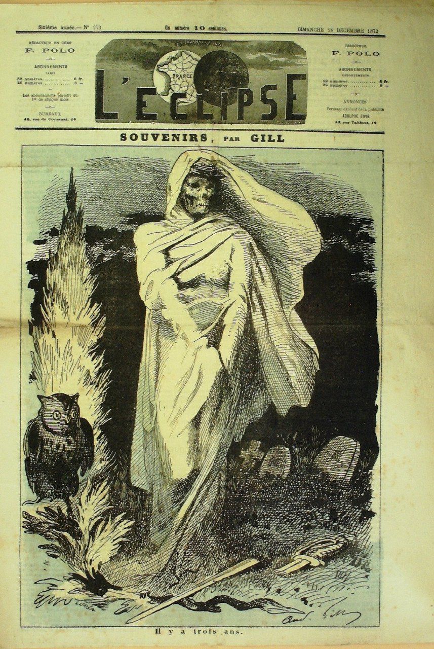 L'Eclipse 1873 n°270 SOUVENIRS VOILA 3 ANS André GILL