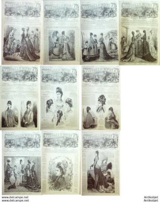 Mode illustree 1876 Lot de 10 journaux