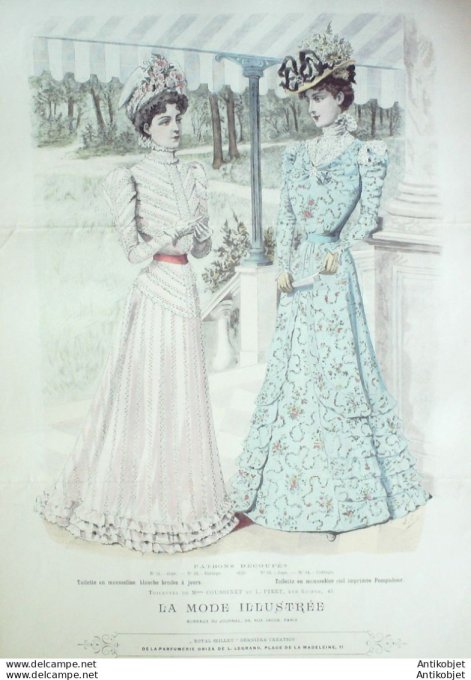 Gravure Mode illustree 1898 # 30 (Old Fashion plate) rare