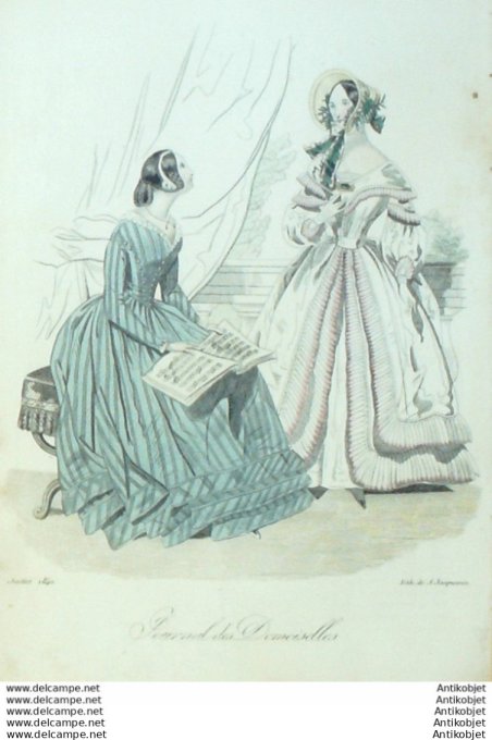 Gravure de mode Journal de Demoiselles 1840 n°07